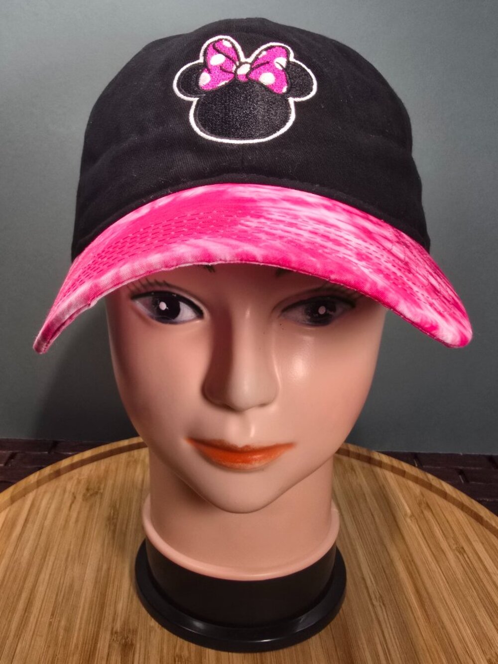 Disney Minnie Mouse Tie Dye Cap Adjustable with Pink Squatchee